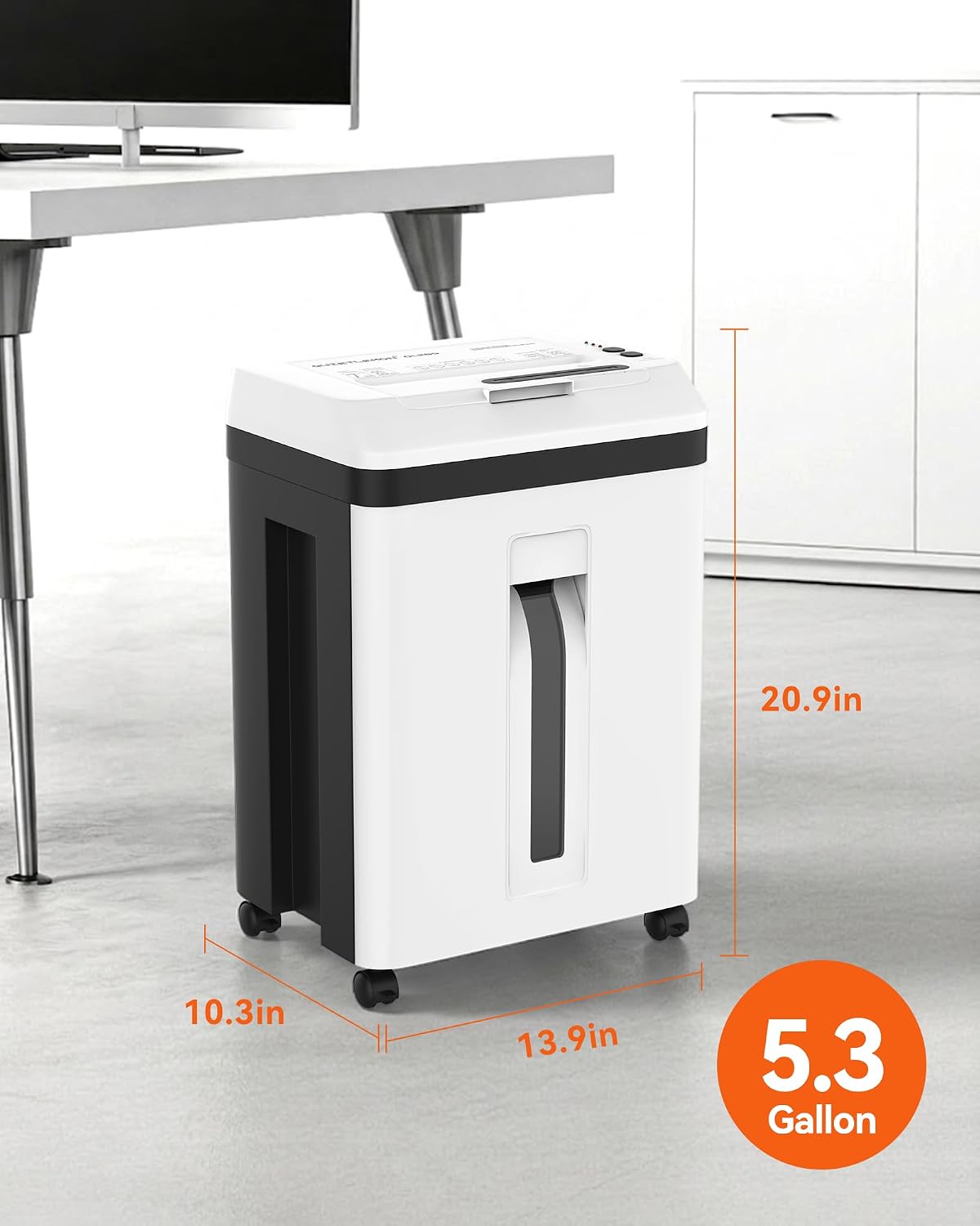 150-Sheet Paper Shredder Heavy Duty, Micro Cut and CDs/Cards, P5 Ultra Security, 60 Min Non Stop Shredder for Home Office, 5.3 Gallon Bin with Wheels, <60 dB (OL289)