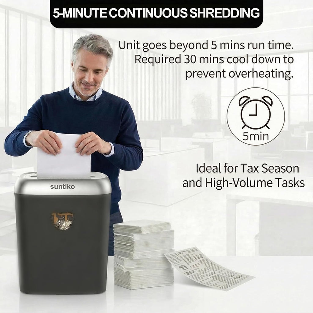 Suntiko Home Office Heavy Duty Cross Cut 14-Sheet Paper Shredder