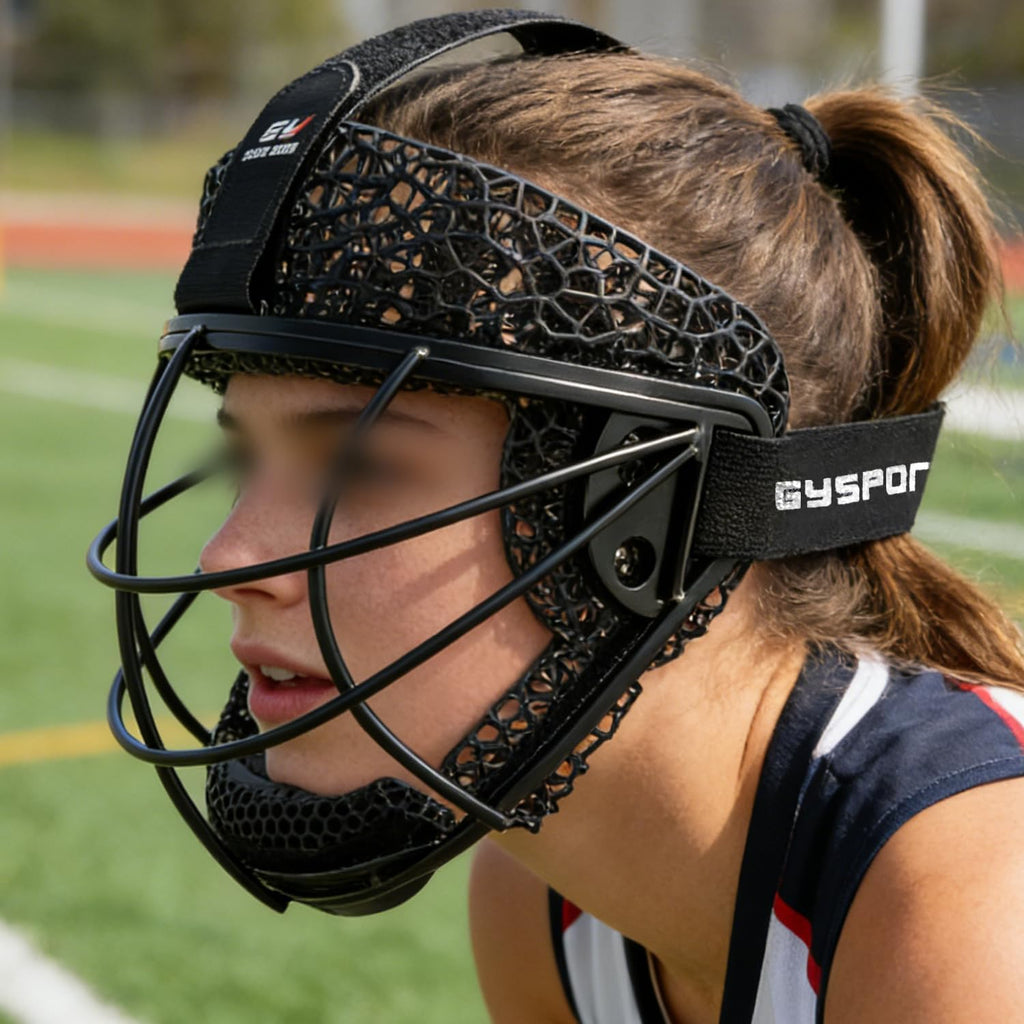 GY Field Hockey Face Mask Men/Women/Youth with 4.5mm 304 Stainless Steel | Ortholite Foam Lining | Protective Rear Shell for Goalkeepers/Penalty Corner Defenders