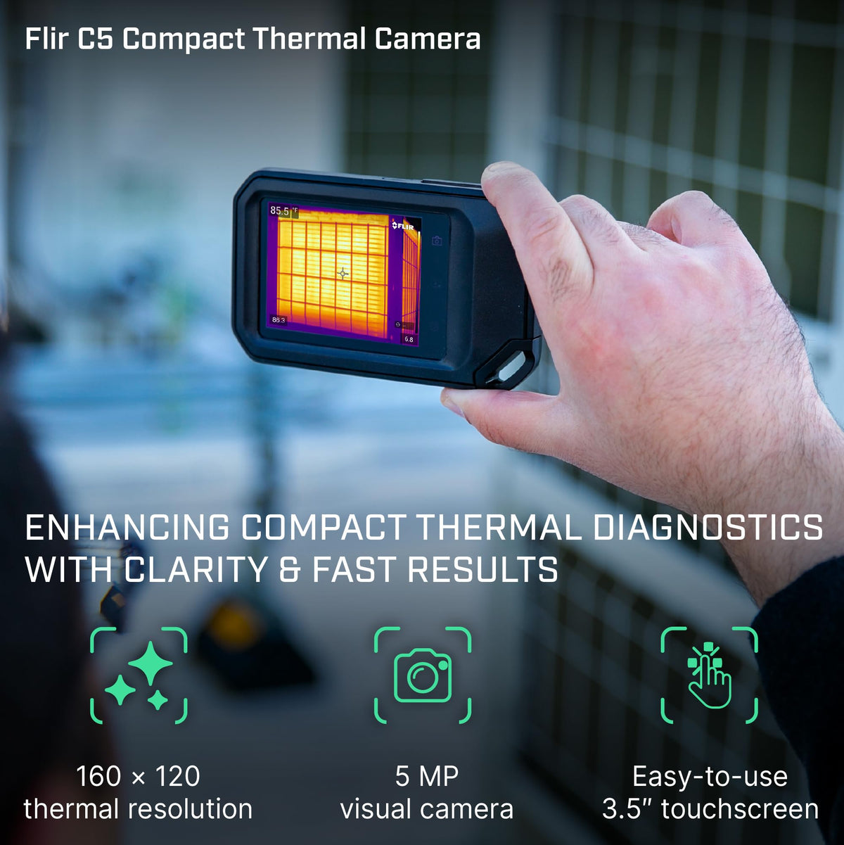 Flir C3-X Compact Thermal Imaging Camera, WiFi, 128x96 MSX, Ignite