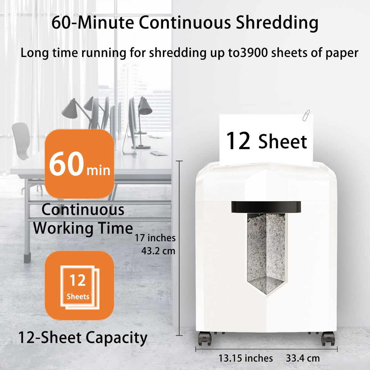 Bonsaii 12-Sheet Micro Cut Heavy Duty Paper Shredder for Home Office