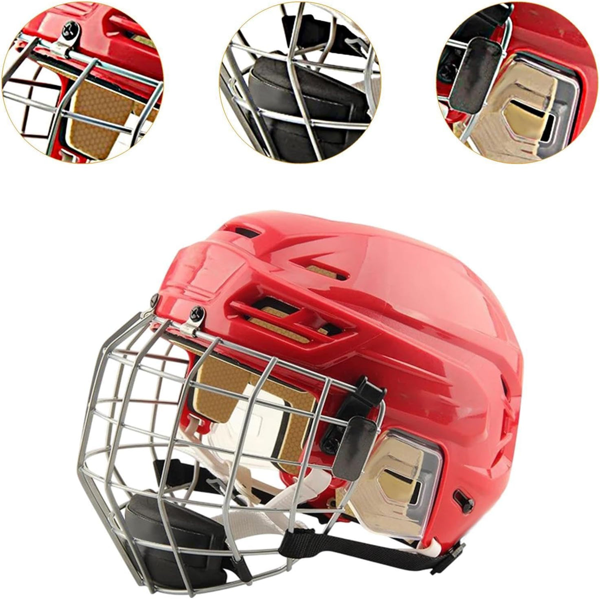Generic Hockey Helmet with Facemask, Sturdy Professional Exercise Practice Headgear, Match Ice Speed Skate Helmet