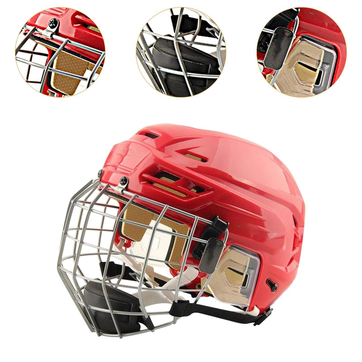 Generic Hockey Helmet with Facemask, Sturdy Professional Exercise Practice Headgear, Match Ice Speed Skate Helmet