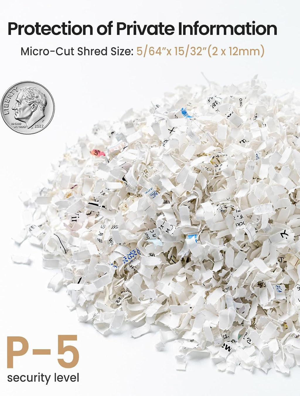 Locksworth-200-sheet Micro-Cut Paper Shredder, P-5 High Security Shredders for Home Office Heavy Duty, Document Shredder, Home Office Heavy Duty Shredder, 8.5 Gallon Capacity