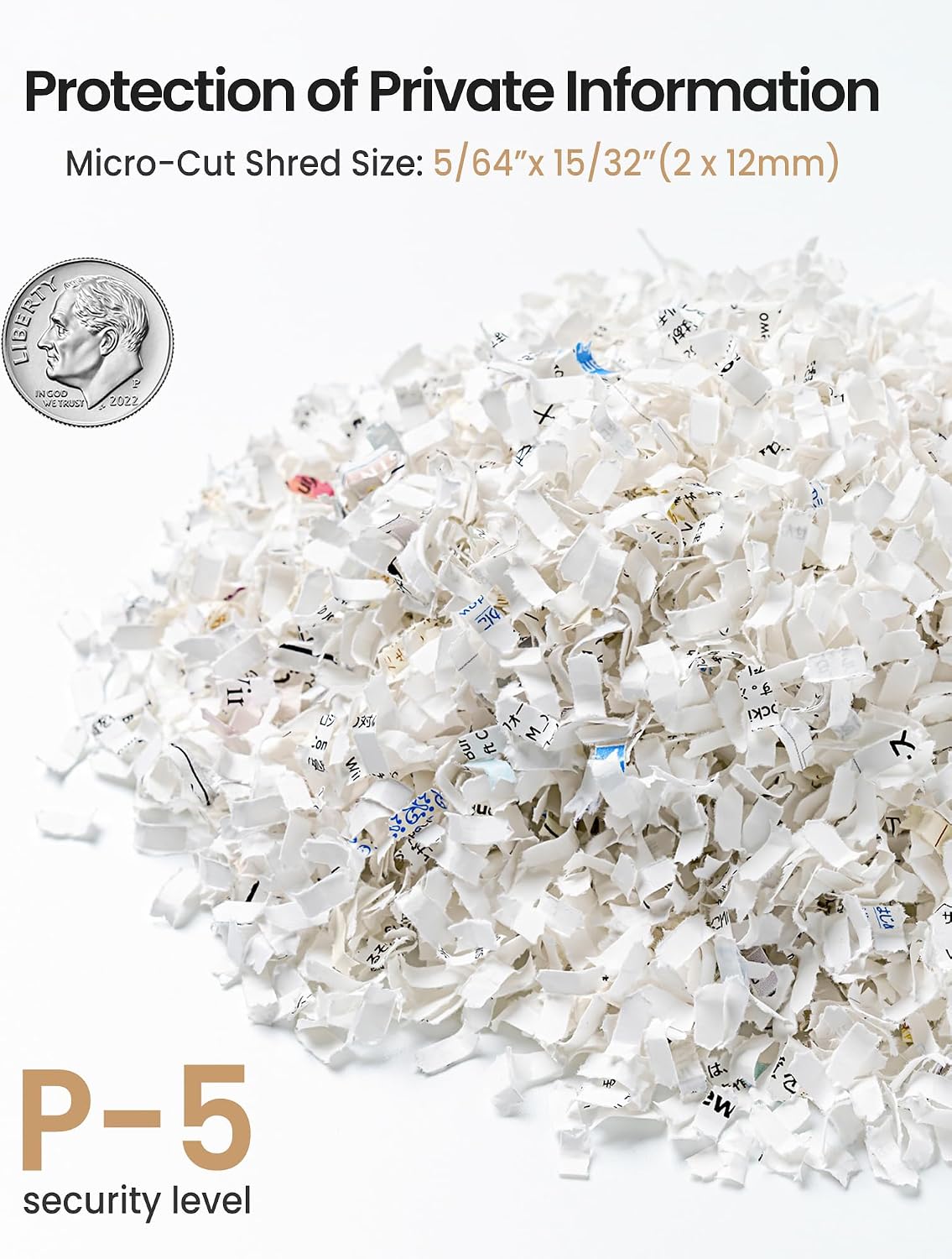 Locksworth-200-sheet Micro-Cut Paper Shredder, P-5 High Security Shredders for Home Office Heavy Duty, Document Shredder, Home Office Heavy Duty Shredder, 8.5 Gallon Capacity