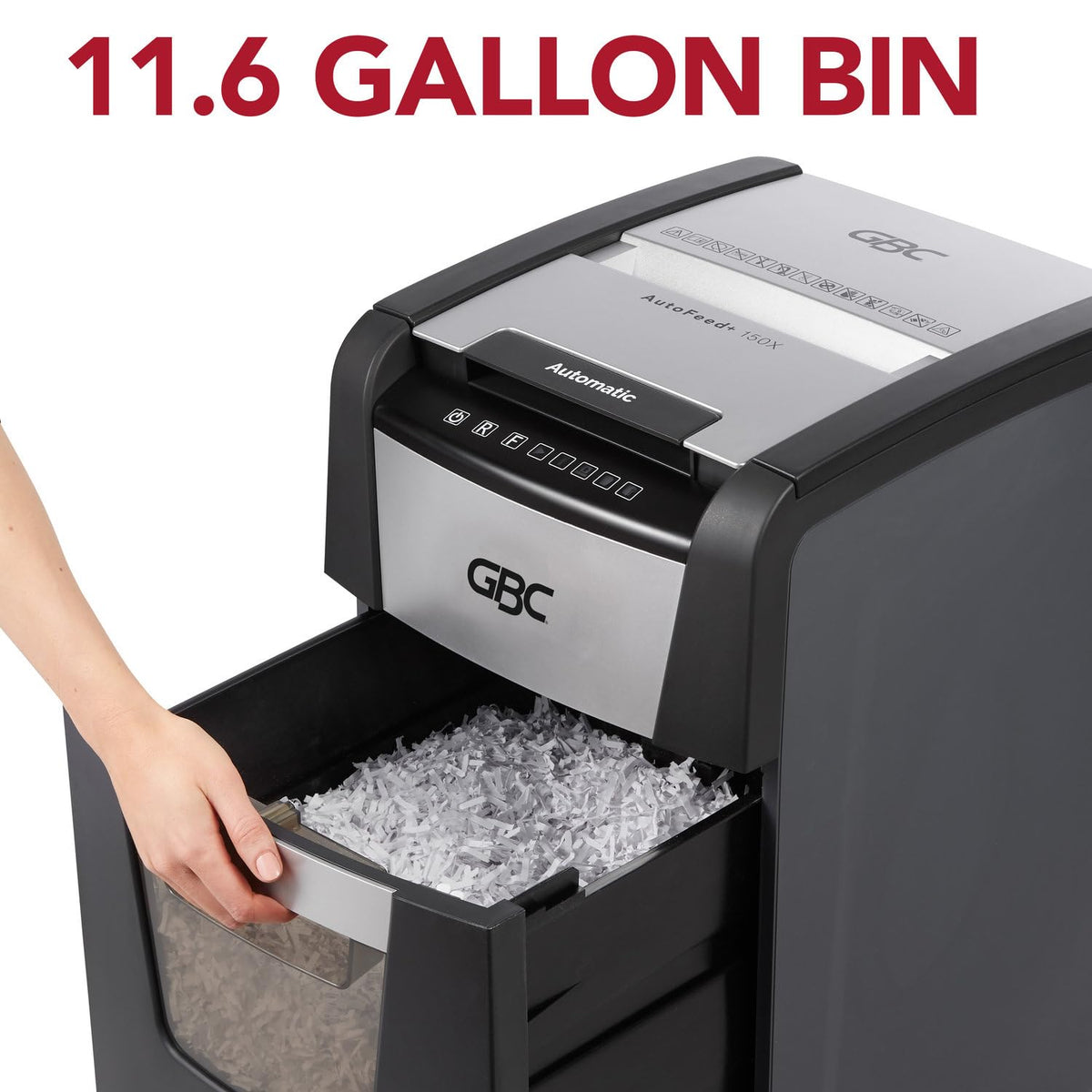 GBC Paper Shredder, Auto Feed+, 300 Sheet Capacity, Super Cross-Cut, Office Shredder, 300X (WSM1757608)