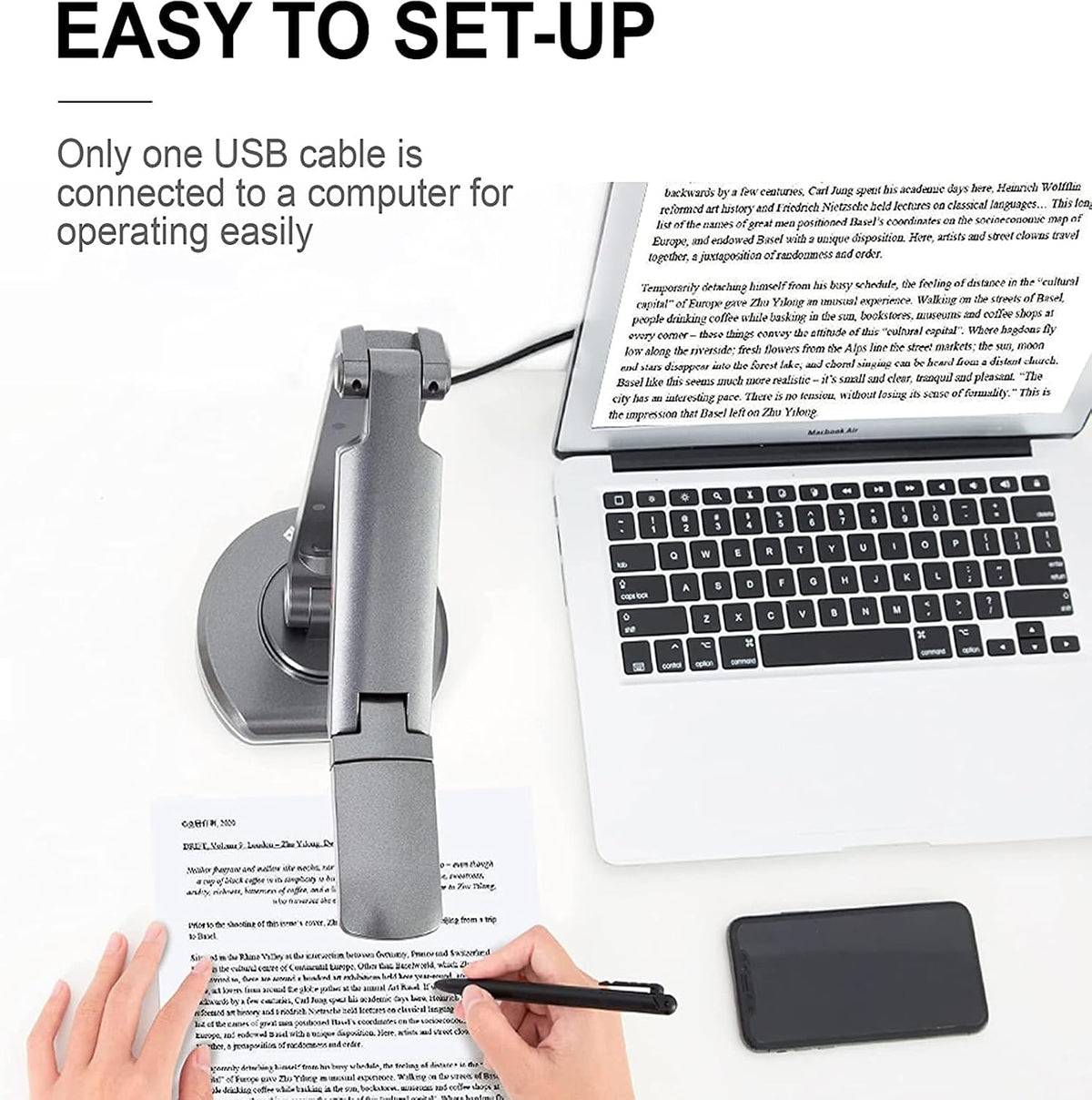 2-Pack JOYUSING V500S Joy-DocCam Document Camera and Get 1 for Free - 1/4" CMOS Sensor, 8.0 Megapixel Camera, 100x Digital Zoom Function, Built-in Microphone, Autofocus Lens, Flexible Arms