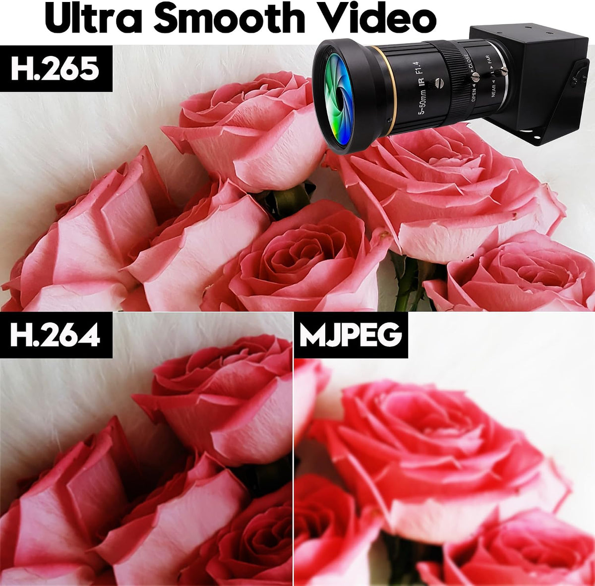 HDMI 4K USB Camera for Live Streaming 10X Variable Focus PC Webcam USB HDMI Simultaneous Output Video Conferencing Close up Zoom in and Out Web Camera for Online Teaching Training