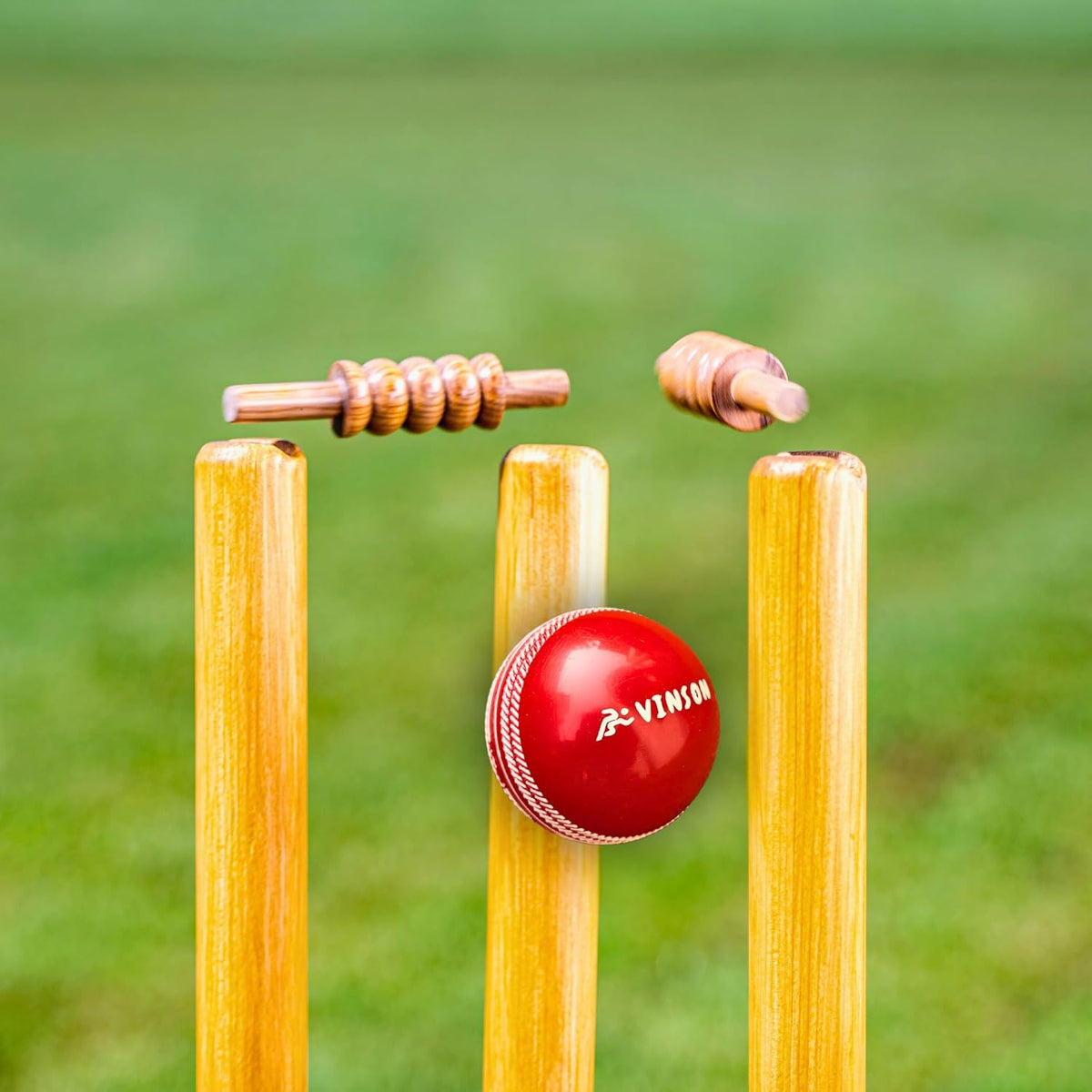 Vinson Junior Cricket Kit Set - Pack Includes Stumps, Wickets, Stands, Bat and Ball | Durable Constructions & Designed for Juniors | Indoor & Outdoor Cricket Playing Set for Kids | Birthday Gift