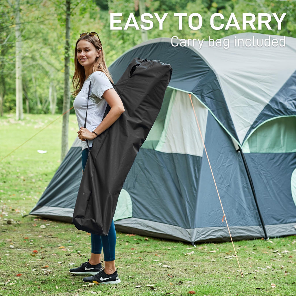 EVER ADVANCED Tall Director Chair 31" Foldable Camping with Carry Bag Black