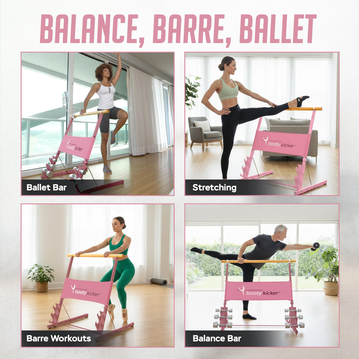 Portable Folding Exercise Bar for Barre, Balance and Ballet Home Workouts