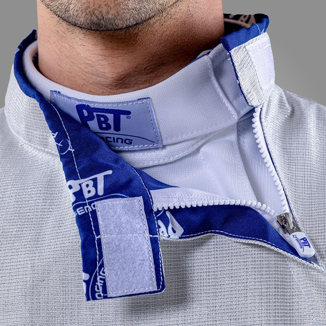 Menâs Electric Foil Jacket White INOX Washable Conductive Fencing LamÃ© for Competition and Training