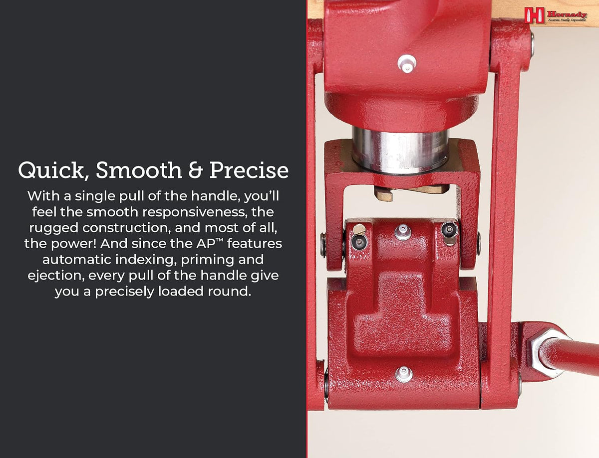 Hornady Lock-N-Load AP Press Loader â Ammunition Reloading Press with Quick Change Lock-N-Load Bushing System, EZ-JECT System and Powder Measure â Enjoy Fast and Reliable Reloading â Item 095100