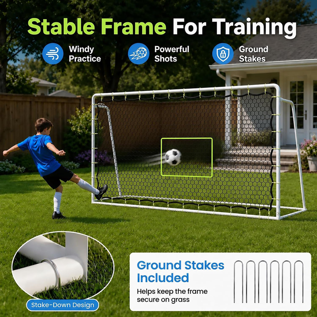 Soccer Rebounder Net, 2-in-1 Soccer Goal & Trainer, 5 Adjustable Angles