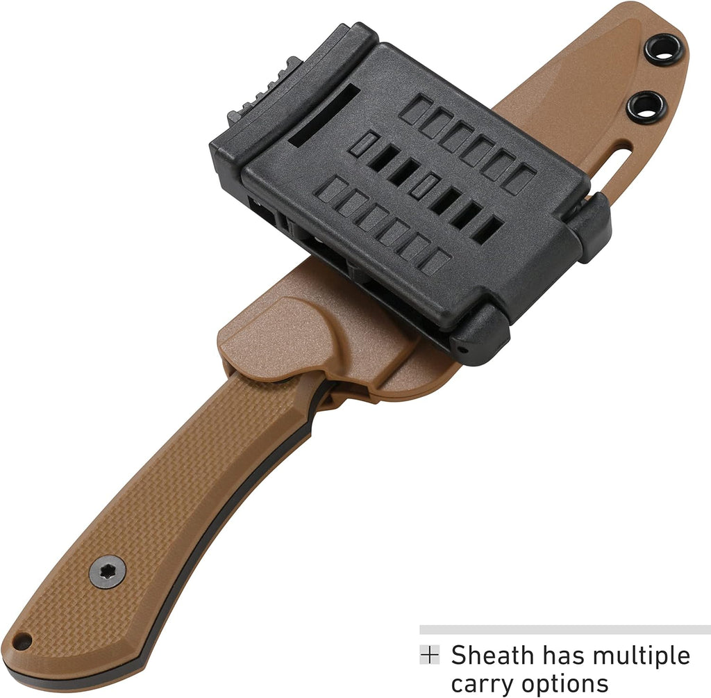 CRKT Ramadi EDC Fixed Blade Knife with Sheath, Coyote Brown, 2083
