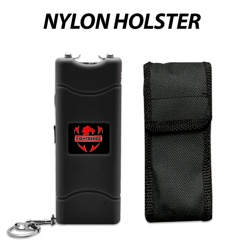 FIGHTSENSE (12 pcs) Wholesale Bulk Stun Gun Flashlight for Men and Women self Defense Device, Rechargeable Stun Gun, Nylon Holsters