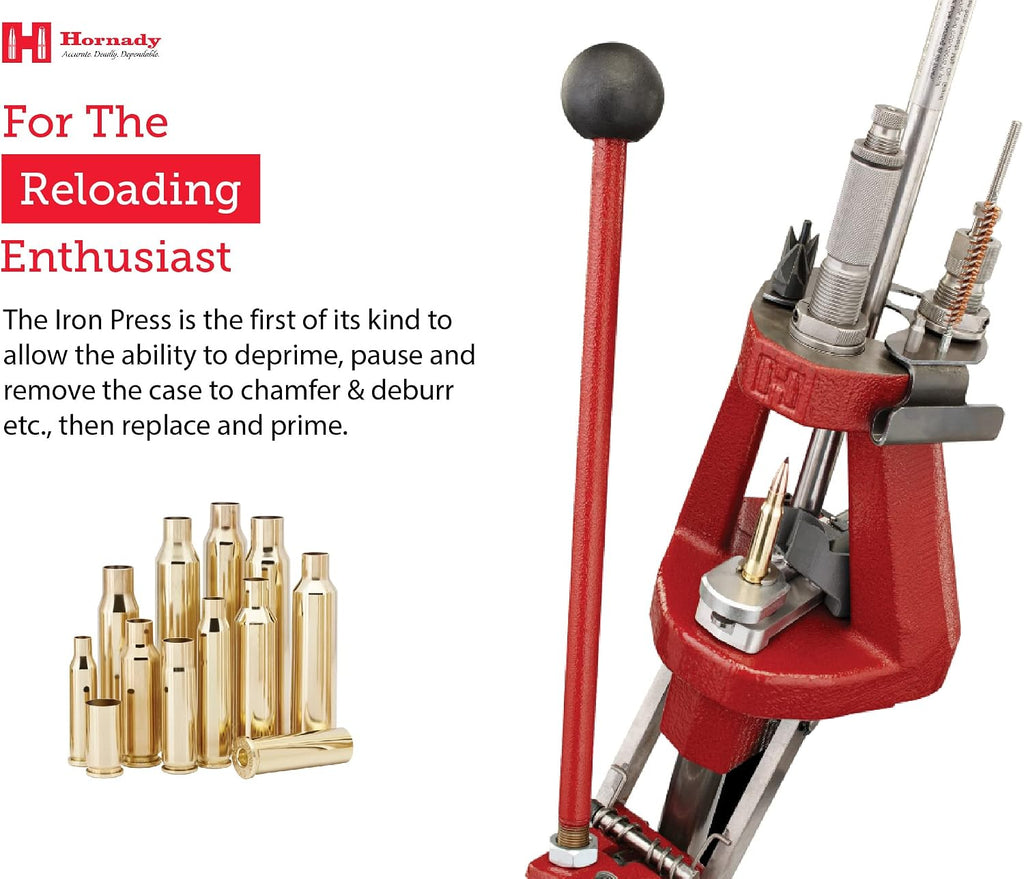 Hornady Lock-N-Load Iron Press Ammo Reloading Kit with Auto Prime- Includes Ultimate Reloading Equipment - Reliable and Efficient - 085521
