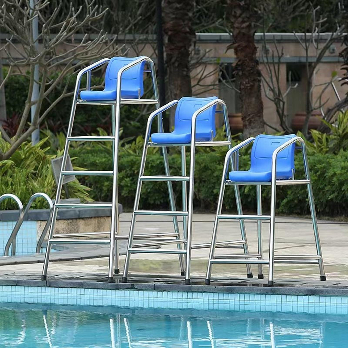 Lifeguard Chair for Pool high Elevated Referee Stand Heavy Duty Non Slip seat Platform for Backyard Outdoor Swimming Safety