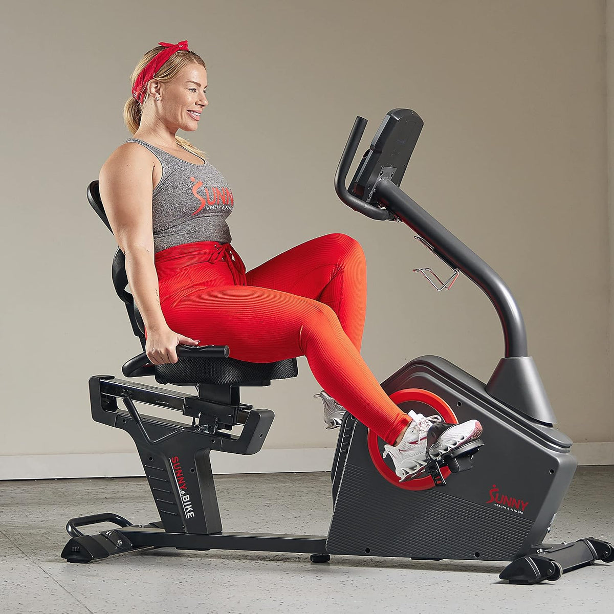 Sunny Health & Fitness Smart Recumbent Bike for Indoor Low Impact Cardio