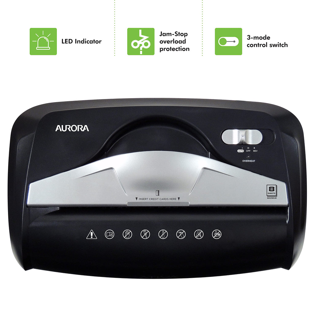 Aurora AU1225MA High-Security 12-Sheet Micro-Cut Paper and CD/Credit Card Shredder/ 5-Gallon Pullout Basket/40 Minutes Run Time