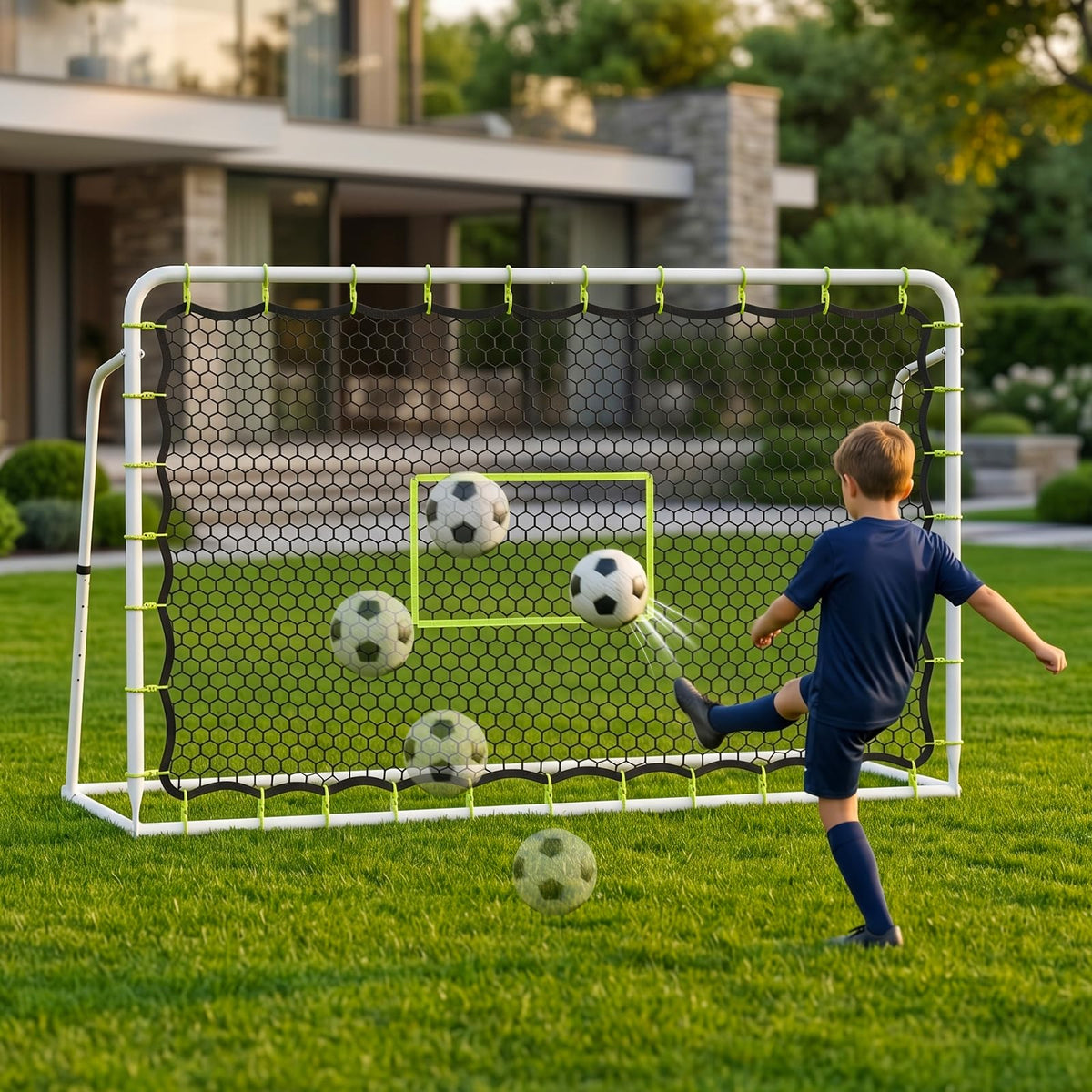 Soccer Rebounder Net, 2-in-1 Soccer Goal & Trainer, 5 Adjustable Angles