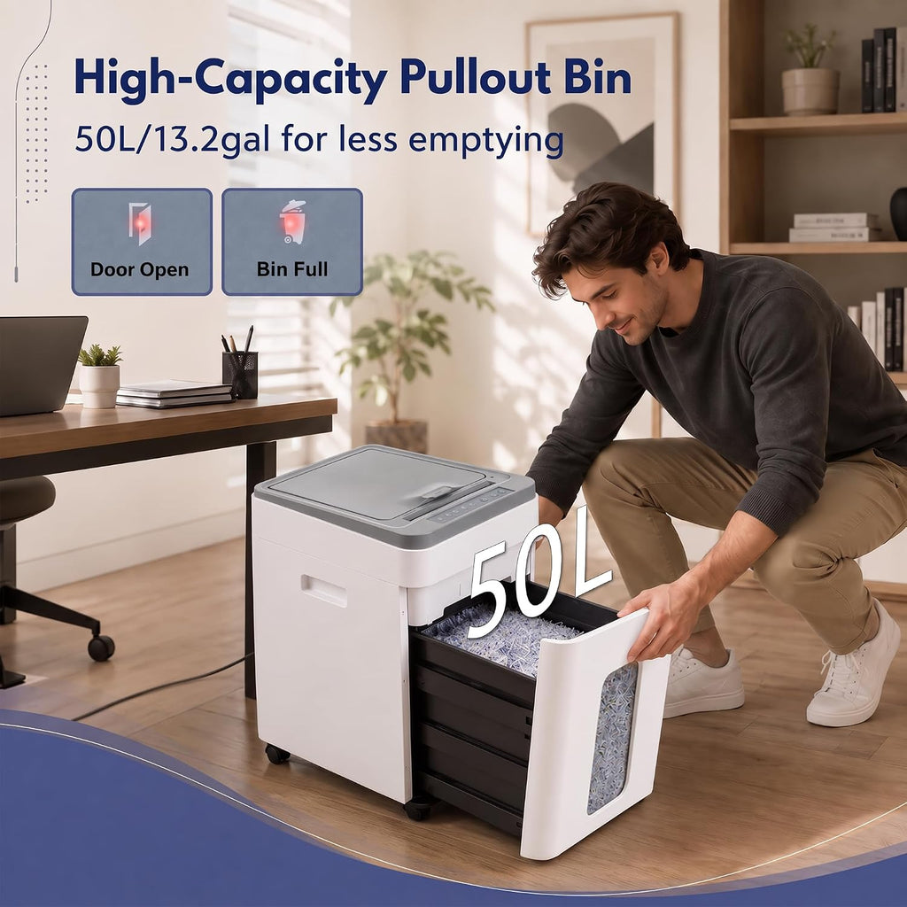 Heavy Duty Paper Shredder 400-Sheet Auto Feed P5 Micro Cut