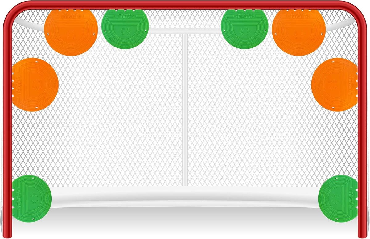 Top Shelf Targets Deluxe Combo Pack Magnetic Shooting Targets (4X Sniper 8-inch and 4X Super Sniper 6-inch) for Hockey and Lacrosse Excellent Practice Tool & Training Equipment