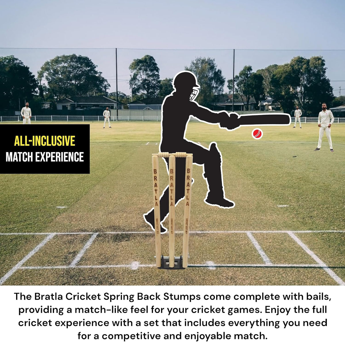 CBB Cricket Spring Return Stumps Wickets Metal Base Multi Surface Placement (Set of 2)