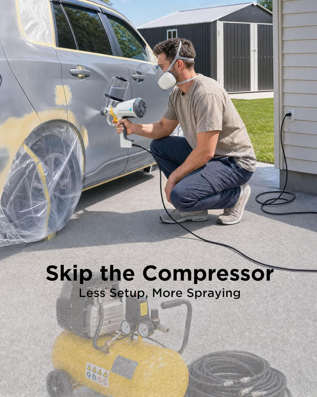 InoKraft Drizzle X Electric Spray Paint Gun for Automotive Spot Refinishing