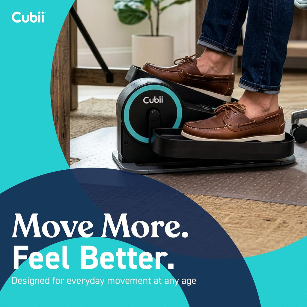 Cubii Move Under Desk Elliptical Bike Exerciser, Leg Exercise Machine, Aqua