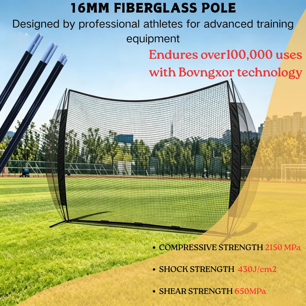 16x10FT Barricade Backstop Net â Heavy Duty All-Ball Sports Barrier Netting, Portable Lacrosse Backstop Net with Carry Bag