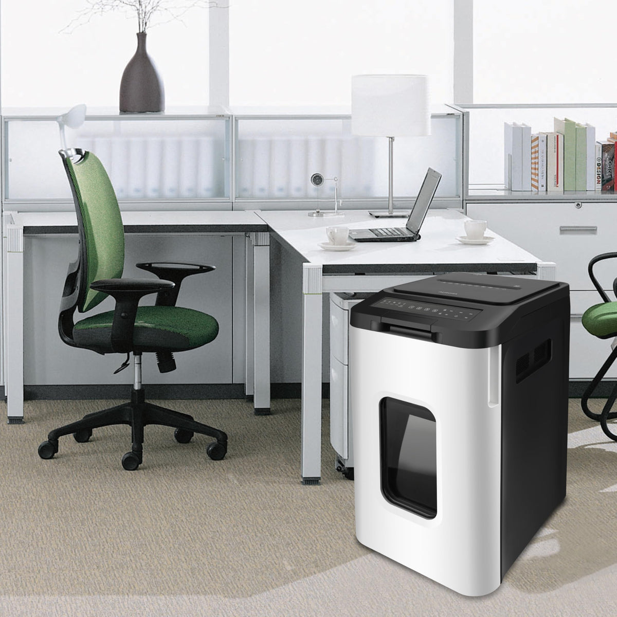 Aurora Professional Grade 12-Sheet Micro-Cut Paper and CD/Credit Card Shredder/ 60 Minutes Continuous Run Time, White/Gray