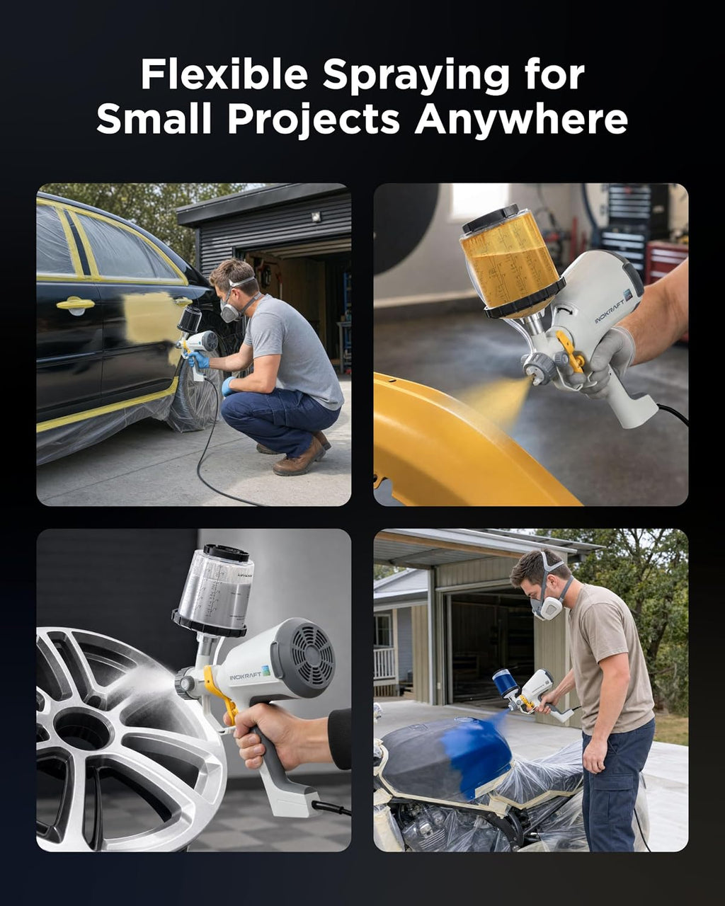 InoKraft Drizzle X Electric Spray Paint Gun for Automotive Spot Refinishing