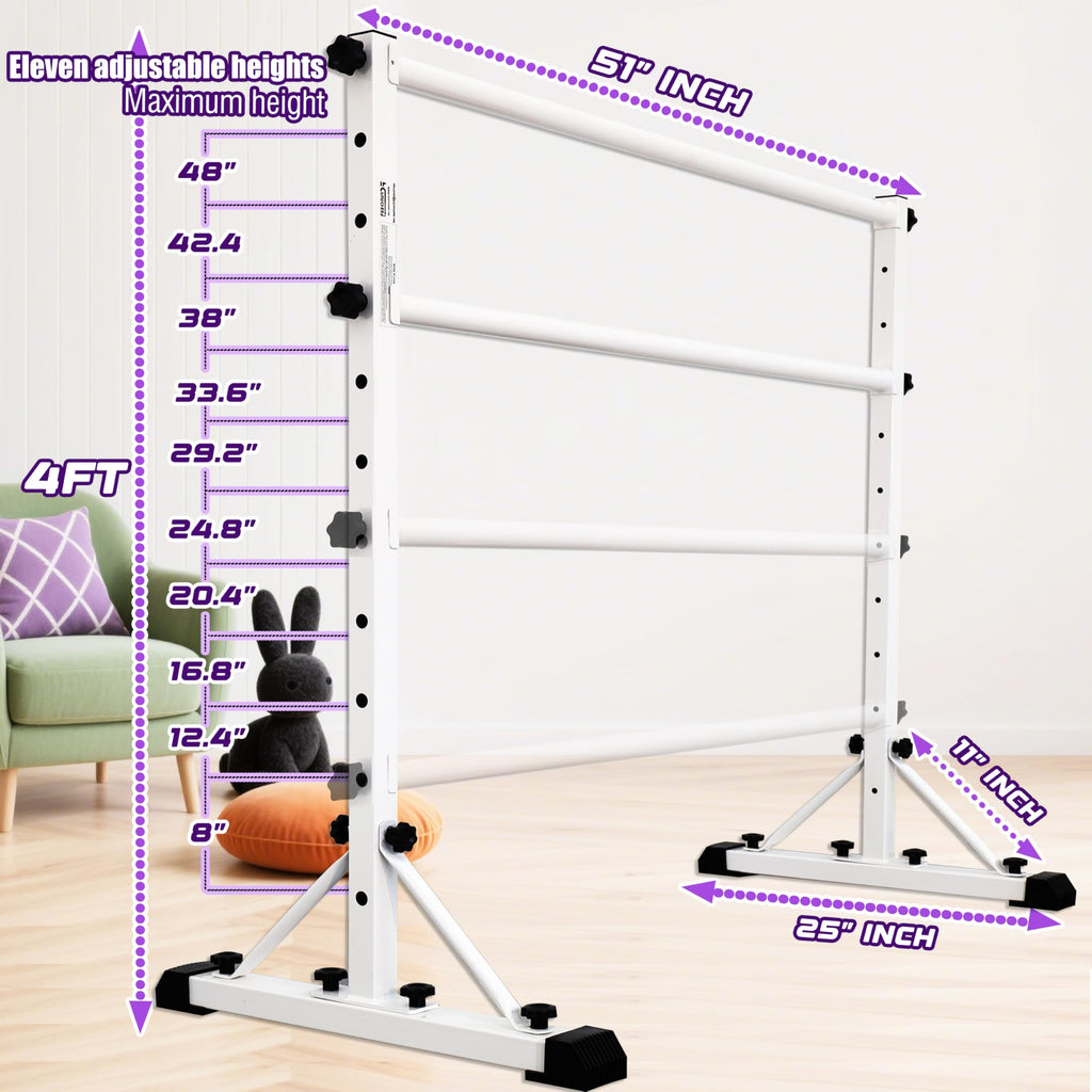 FC FUNCHEER Adjustable Ballet Barre,Portable Dance bar,Fitness Equipment for Dance & Balance Excercise,Super Sturdy for Balance Workout,Weight Limit 250 LBS
