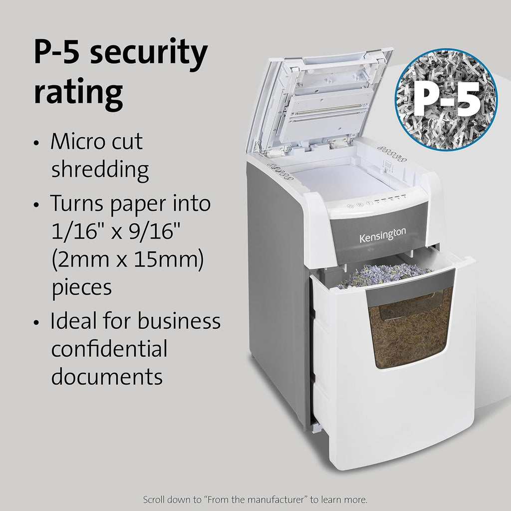 Kensington Shredder - New OfficeAssist 150-Sheet Auto-Feed Micro Cut Anti-Jam Paper and Credit Card Home Office Shredder with 11.6 gallons Pullout Wastebasket (K52050AM)
