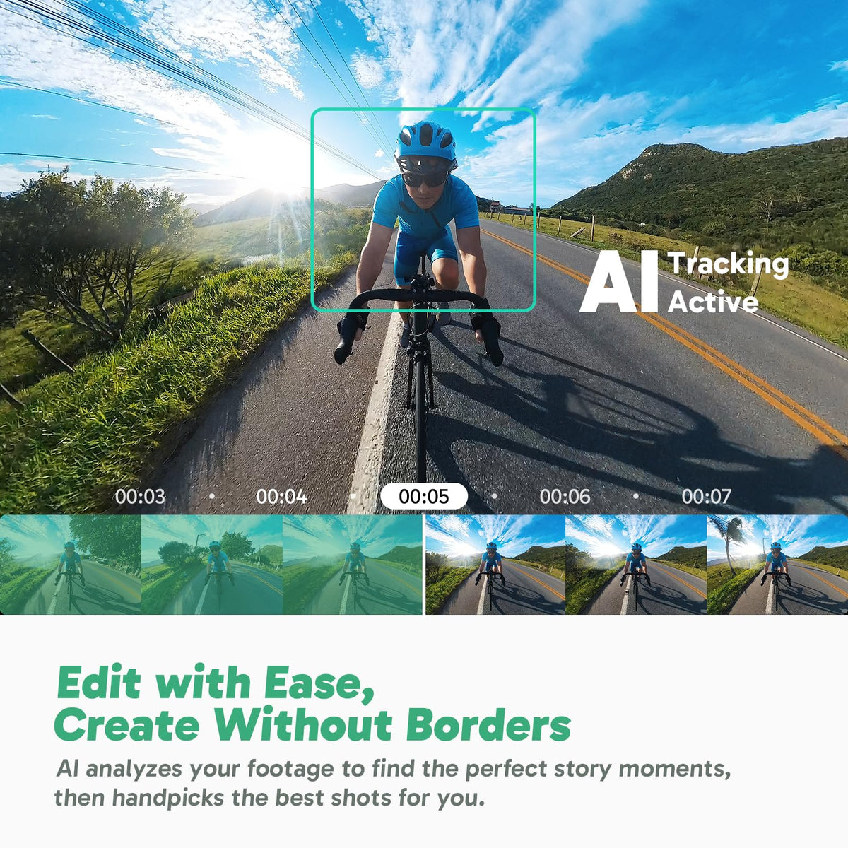 AKASO 360 Action Camera Standard Combo- 5.7K 360 Video with 1/2" 48MP Sensors, 72MP 360 Photo, 360-SuperSmooth, Invisible Selfie Stick Effect, 360Â° Horizon Lock, AI Tracking with 128GB MicroSD Card