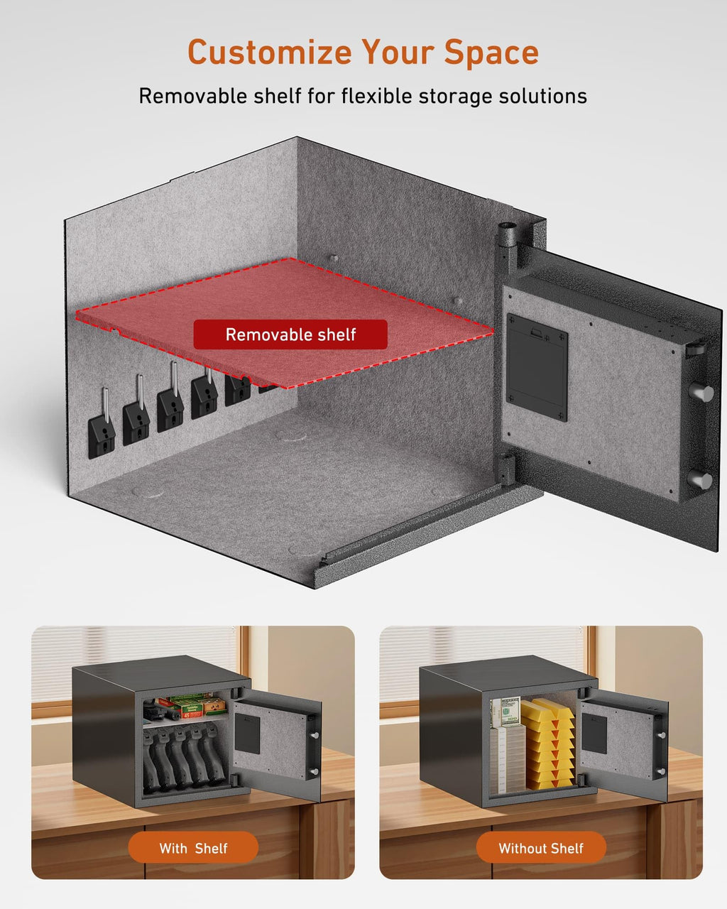 Billconch Smart Gun Safe for Multiple Pistols - Automatic Lock Safe Box