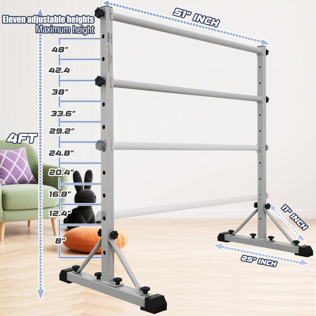 FC FUNCHEER Adjustable Ballet Barre,Portable Dance bar,Fitness Equipment for Dance & Balance Excercise,Super Sturdy for Balance Workout,Weight Limit 250 LBS
