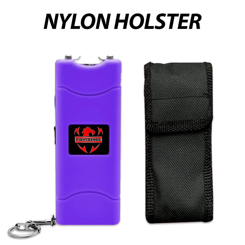 FIGHTSENSE (12 pcs) Wholesale Bulk Stun Gun Flashlight for Men and Women self Defense Device, Rechargeable Stun Gun, Nylon Holsters