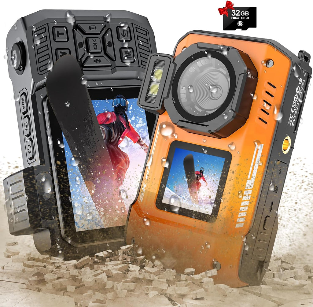 8K Underwater Camera, 33FT Waterproof Camera, 70MP WiFi Dual-Screen, Rugged