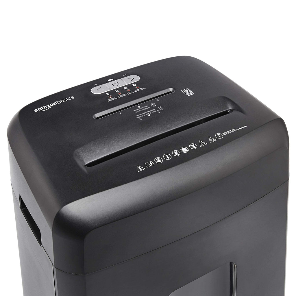 Amazon Basics 18 Sheet Cross Cut Paper, CD, and Credit Card Shredder with 6 Gallon Bin, 30 Minutes Continuous Run Time, Black