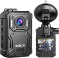BOBLOV KJ23Pro 2K 128GB Body Worn Camera with Night Vision, 4000mAh Battery