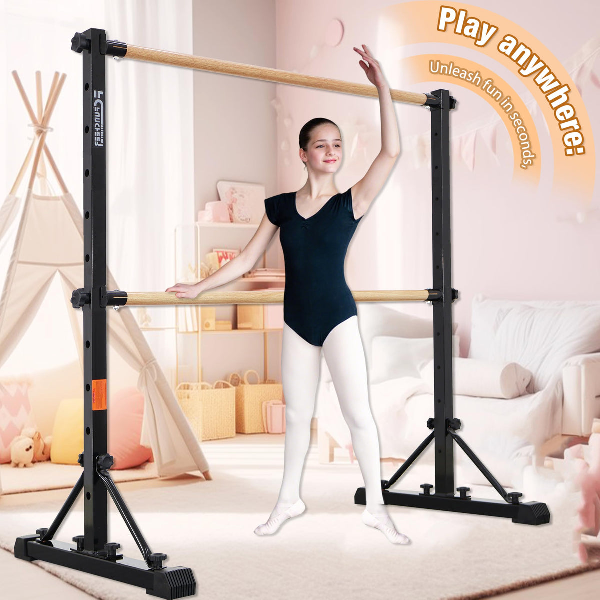 FC FUNCHEER Adjustable Ballet Barre,Portable Dance bar,Fitness Equipment for Dance & Balance Excercise,Super Sturdy for Balance Workout,Weight Limit 250 LBS