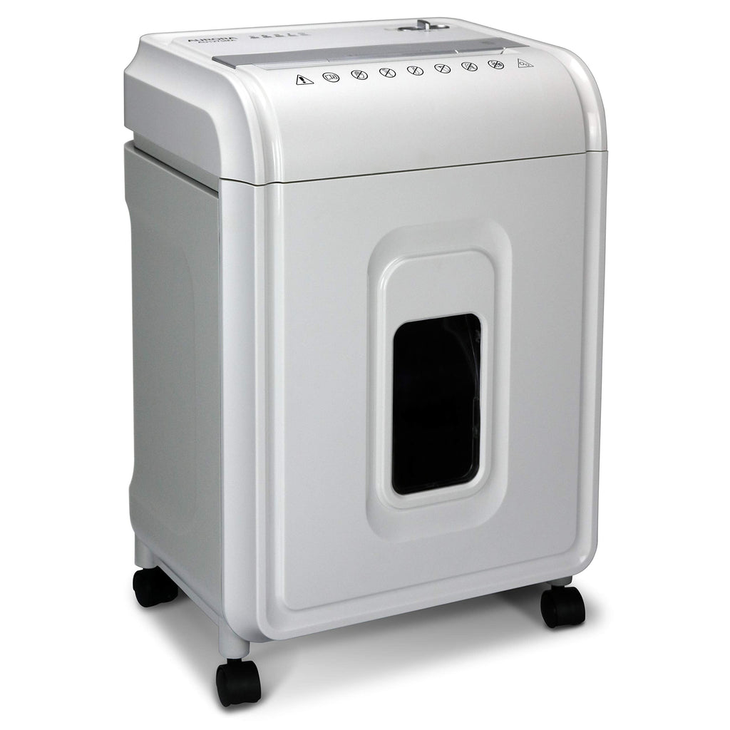 Aurora High-Security 8-Sheet Micro-Cut Paper, CD/DVD and Credit Card Shredder, White/Gray