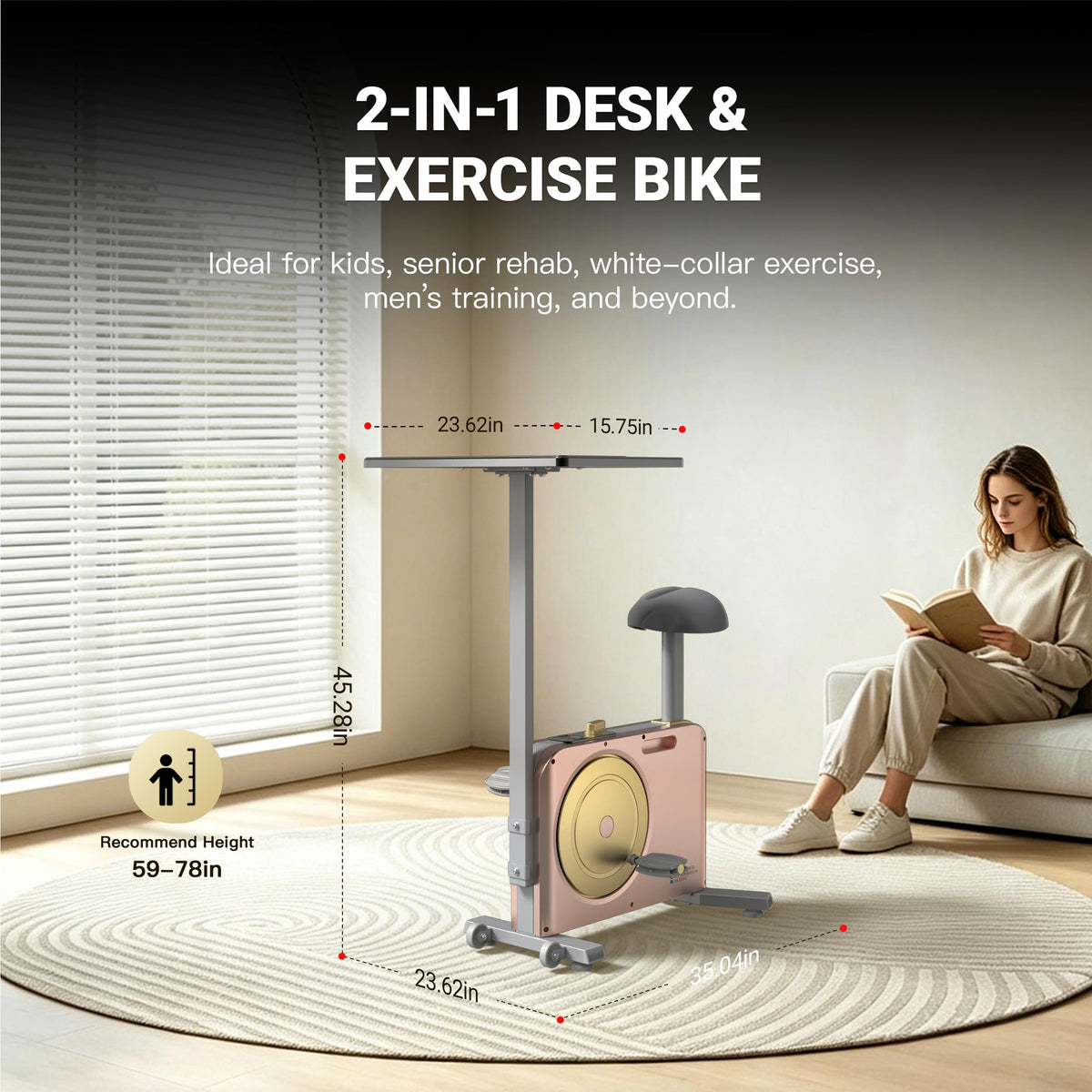 HARISON Under Desk Bike Pedal Exerciser for Home Office, Quiet Cycling