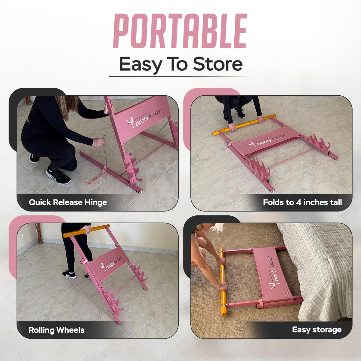 Portable Folding Exercise Bar for Barre, Balance and Ballet Home Workouts