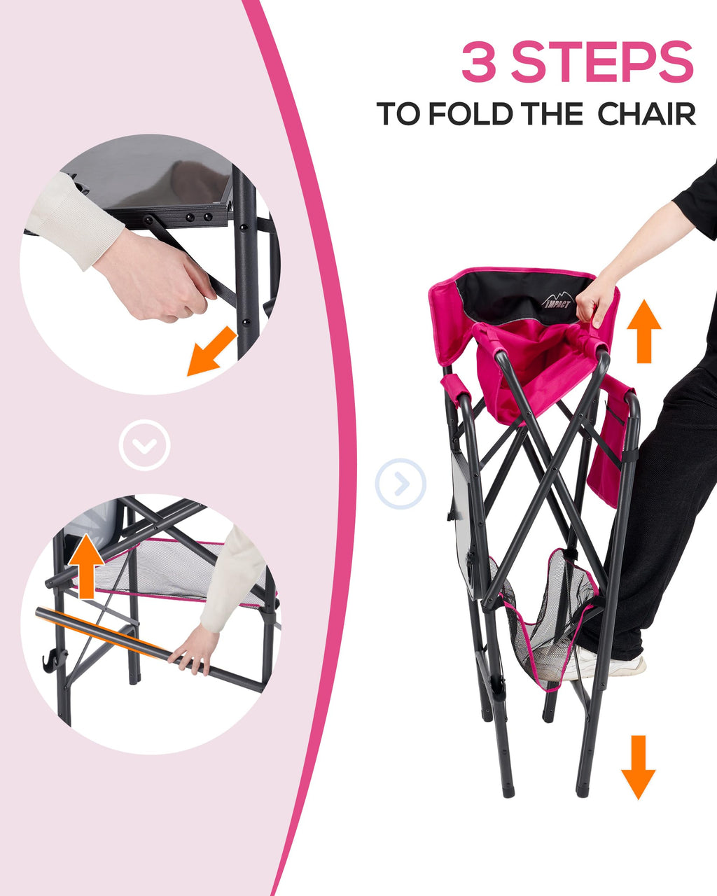 Aluminum Tall Camping Directors Chair 30.7" Seat Height, 400lbs Load