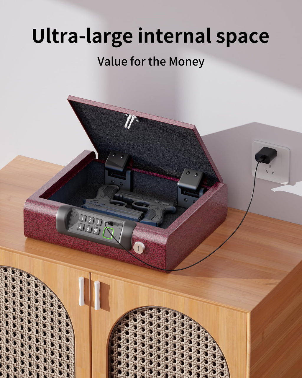 BILLCONCH Large Gun Safe Biometric Fingerprint Handgun Pistol Safes