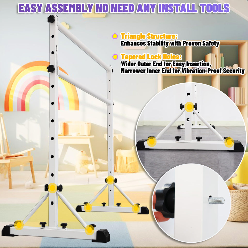 FC FUNCHEER Adjustable Ballet Barre,Portable Dance bar,Fitness Equipment for Dance & Balance Excercise,Super Sturdy for Balance Workout,Weight Limit 250 LBS