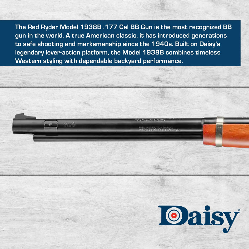 Daisy Red Ryder 1938 .177 BB Rifle- Wood Stock- LeverâAction